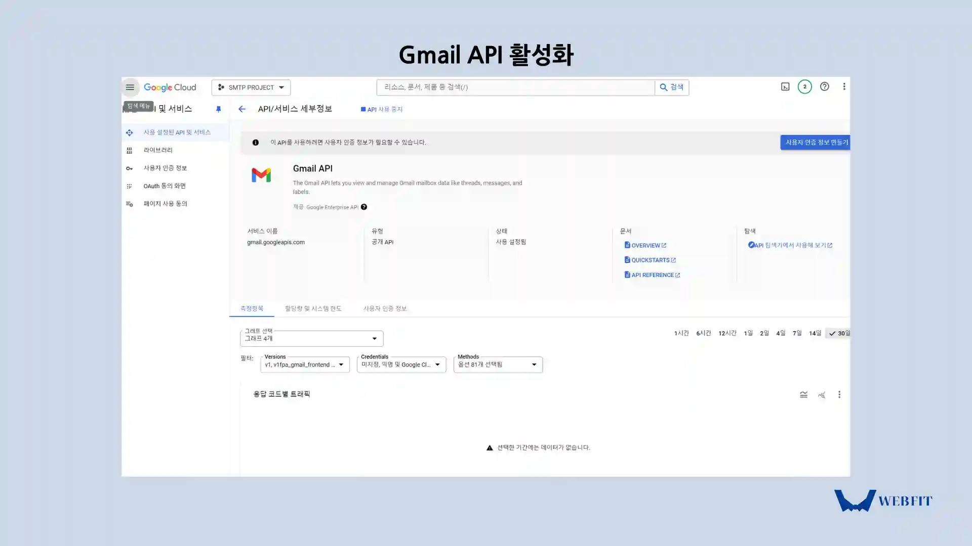 GMAIL API 활성화